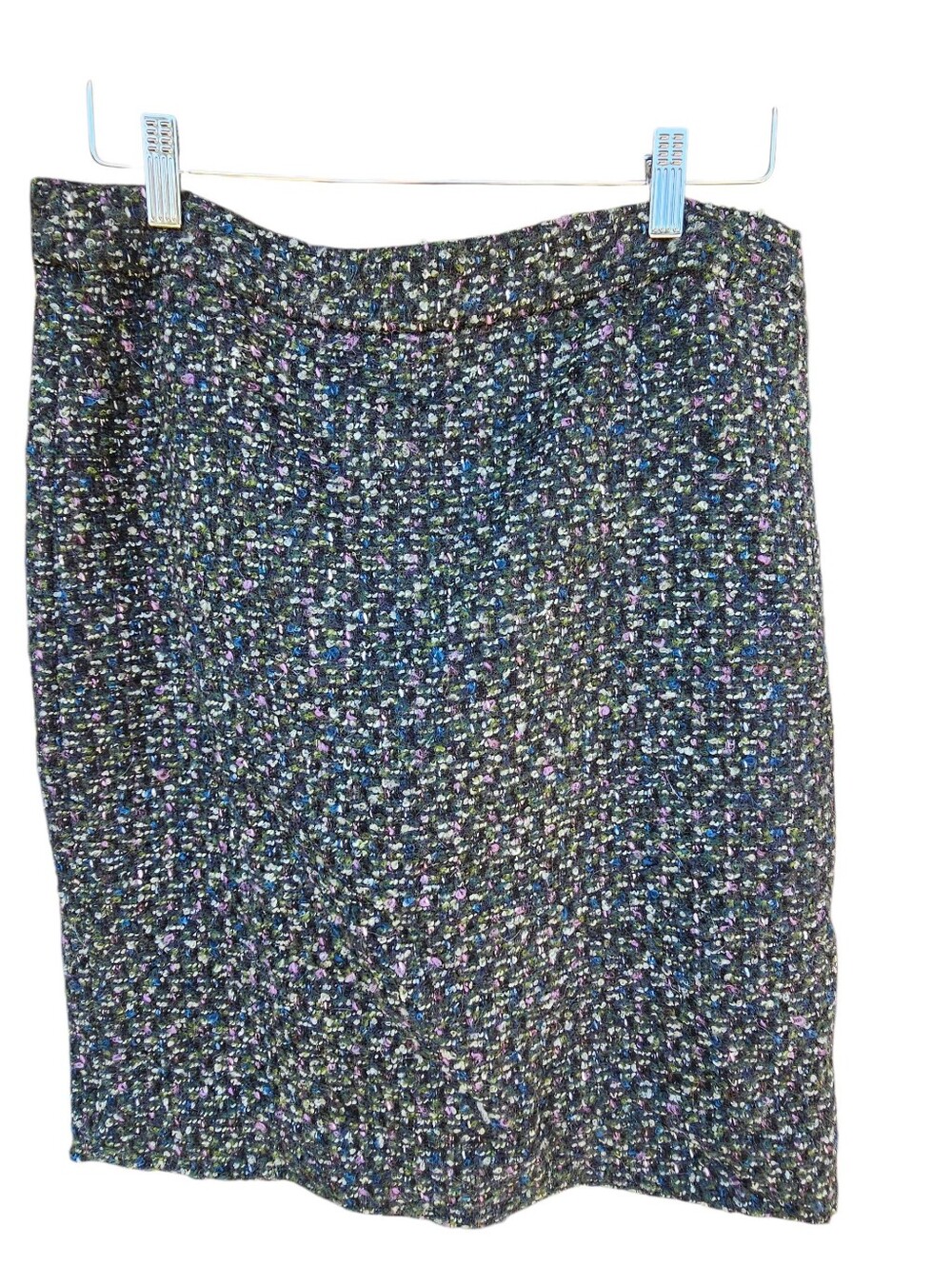 J. Crew Black Tweed Pencil Skirt with Multicolor Specks
